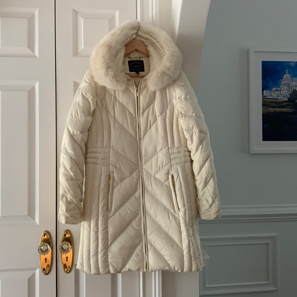 1 Madison Luxe Real Fox 🦊 Fur Hood Down Filled Puffer Parka Coat Medium